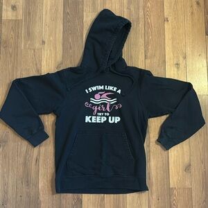 Black “I Swim Like A Girl” Hoodie - S